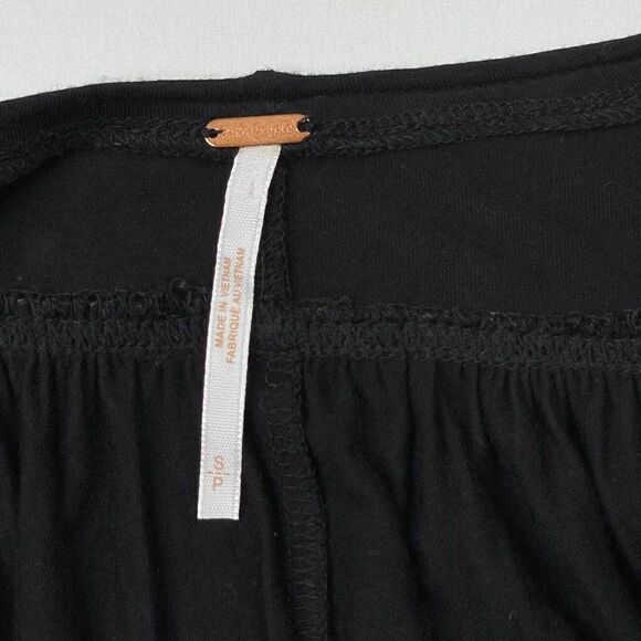 Free People Keepin On Tie Sleeve Top Blouse Black - Picture 6 of 12